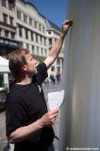 Titre: Performance sur le parvis de la cathdrale de Rouen. Auteur: 