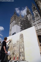 Titre: Performance sur le parvis de la cathdrale de Rouen. Auteur: 